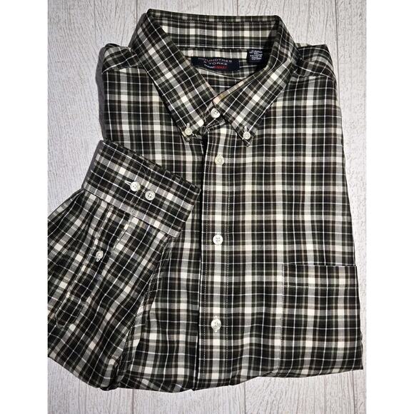 Roundtree & Yorke Casuals TRAVEL SMART Long Sleeve Plaid Button Down XXL Preppy - Picture 1 of 4